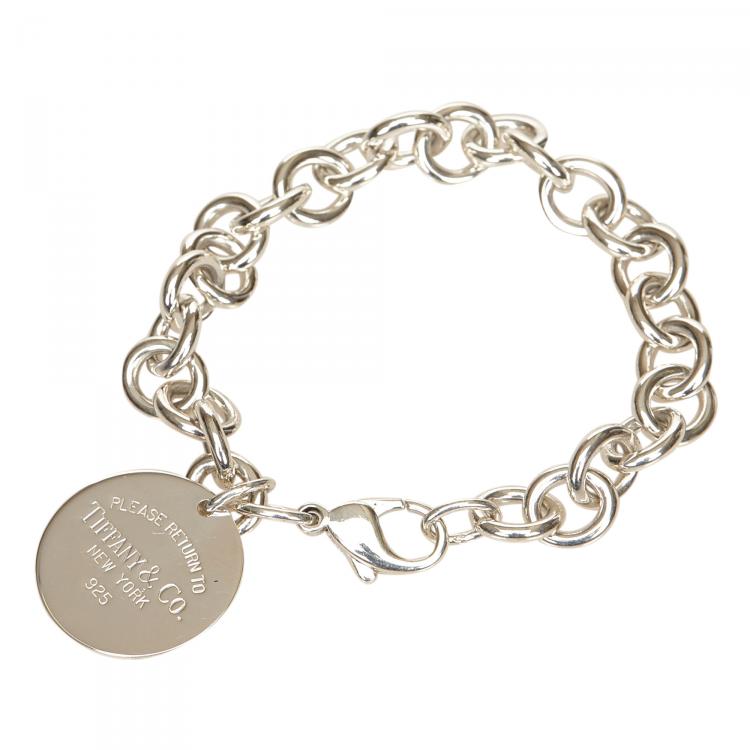 Pre Owned Tiffany & Co. Return to Tiffany Round Tag Charm Bracelet