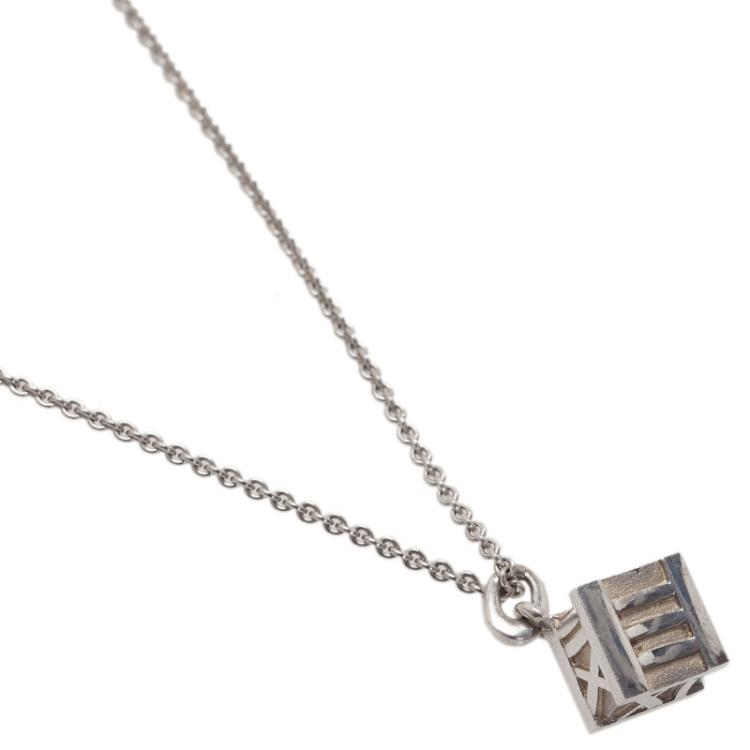 Pre Owned Tiffany & Co. Atlas Silver Pendant Necklace