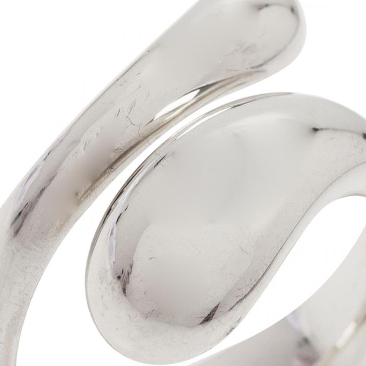 Pre Owned Tiffany & Co. Elsa Peretti Teardrop Silver Ring Size 49