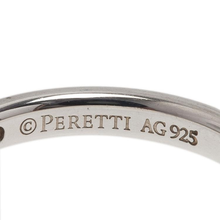 Pre Owned Tiffany & Co. Elsa Peretti Diamond Silver Band Ring Size 50.5