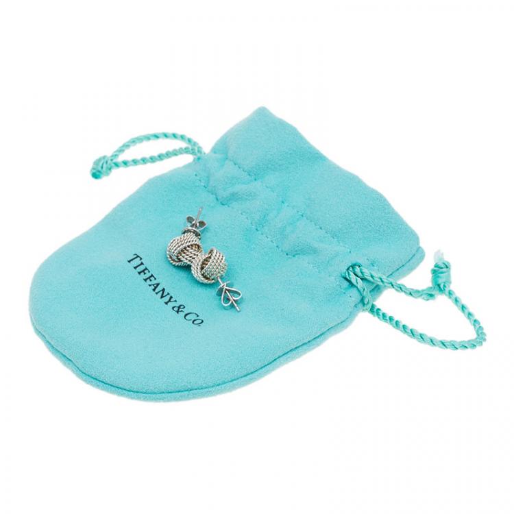 مملوكة مسبقًا Tiffany & Co. Tiffany Twist Knot Silver Stud Earrings 