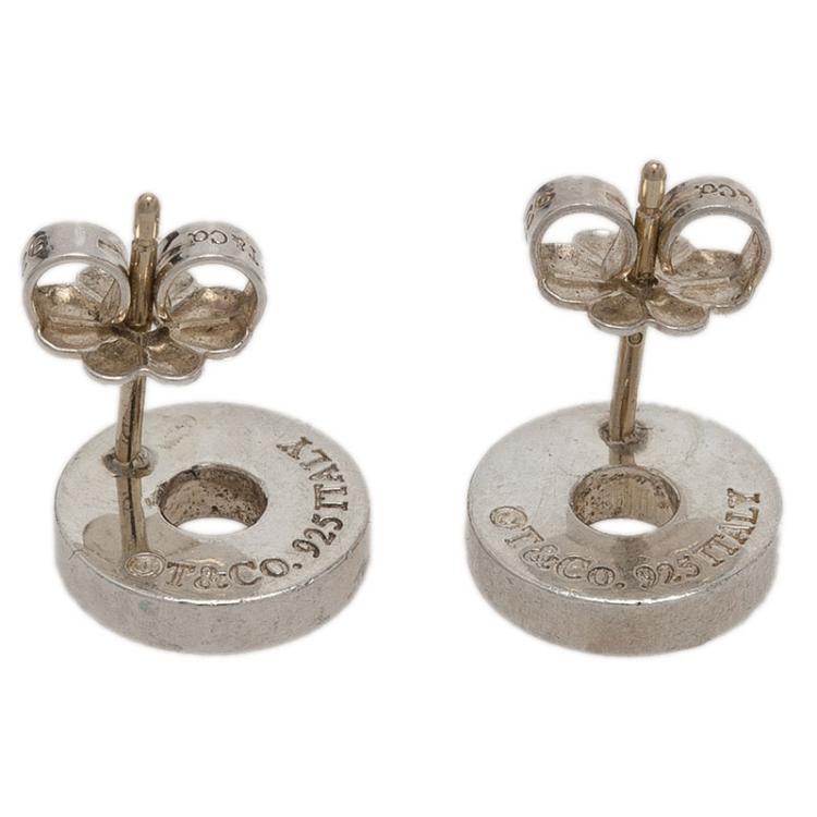 Pre Owned Tiffany & Co. 1837 Circle Silver Stud Earrings