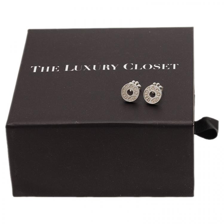 Pre Owned Tiffany & Co. 1837 Circle Silver Stud Earrings
