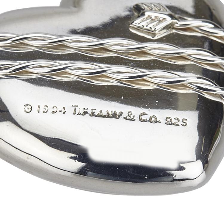 Pre Owned Tiffany & Co. Cupid Heart Silver Pendant Necklace