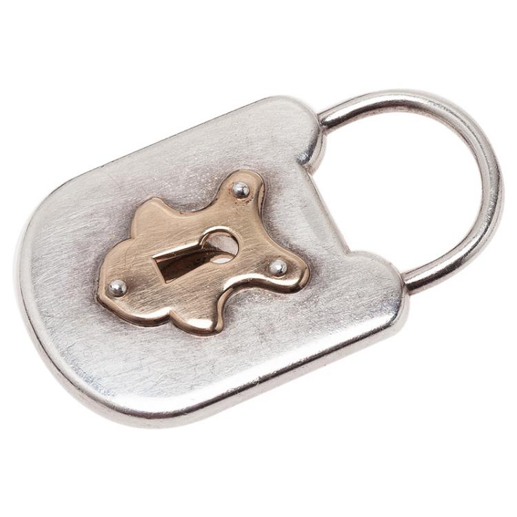 Pre Owned Tiffany & Co. Lock Yellow Gold and Silver Pendant 