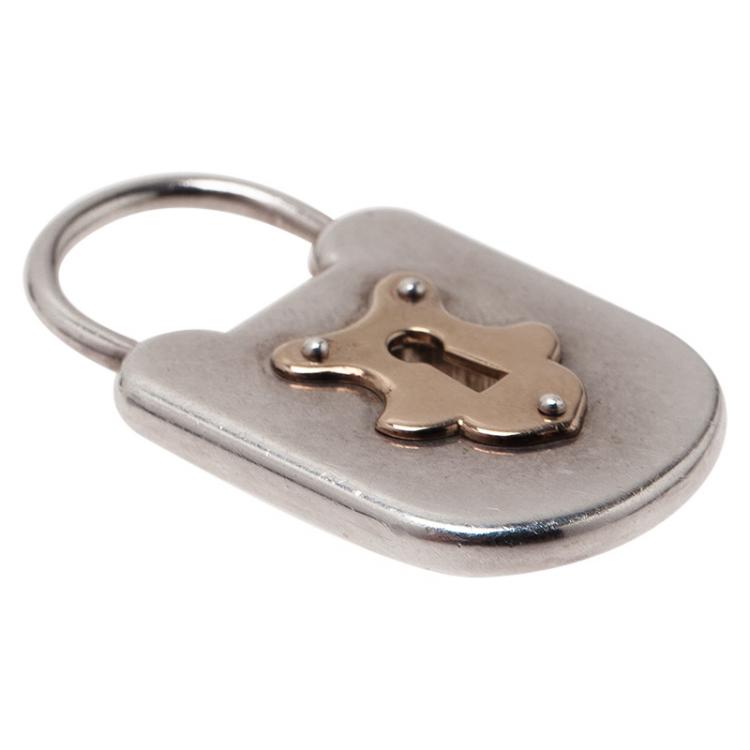 Pre Owned Tiffany & Co. Lock Yellow Gold and Silver Pendant 
