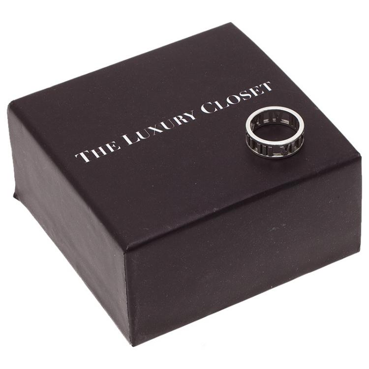 Pre Owned Tiffany & Co. Atlas Silver Open Band Ring Size 51