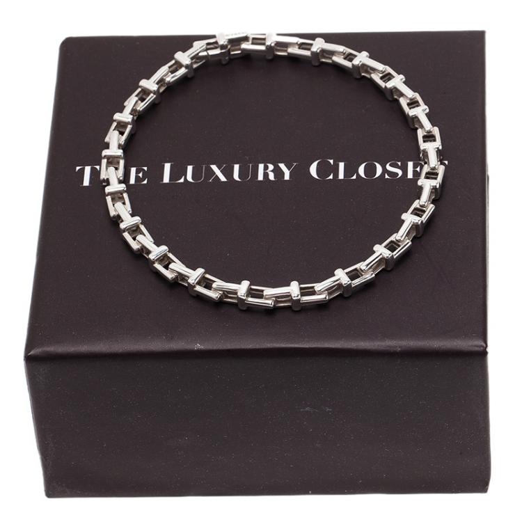 Pre Owned Tiffany & Co. Tiffany T Sterling Silver Narrow Chain Bracelet