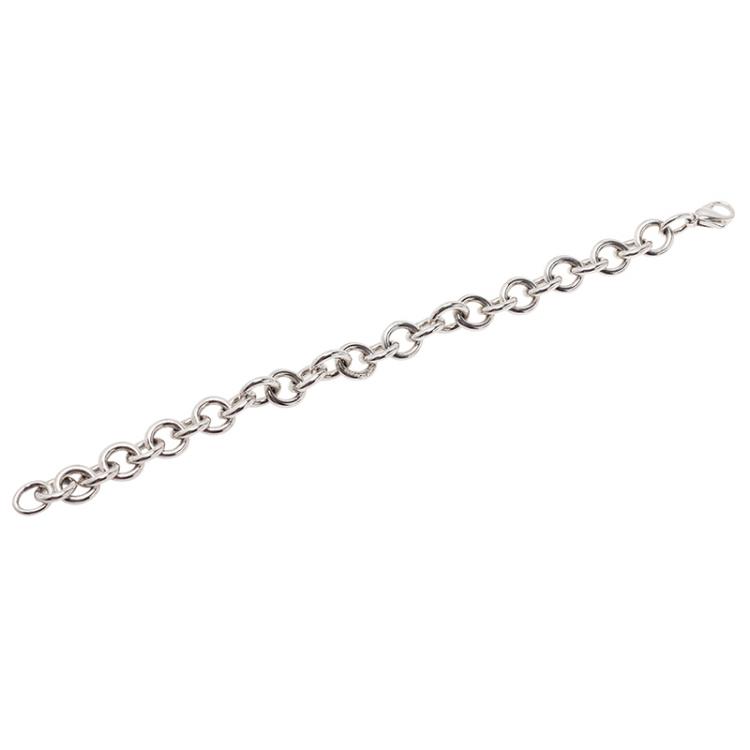 Pre Owned Tiffany & Co. Large Round Link Silver Bracelet