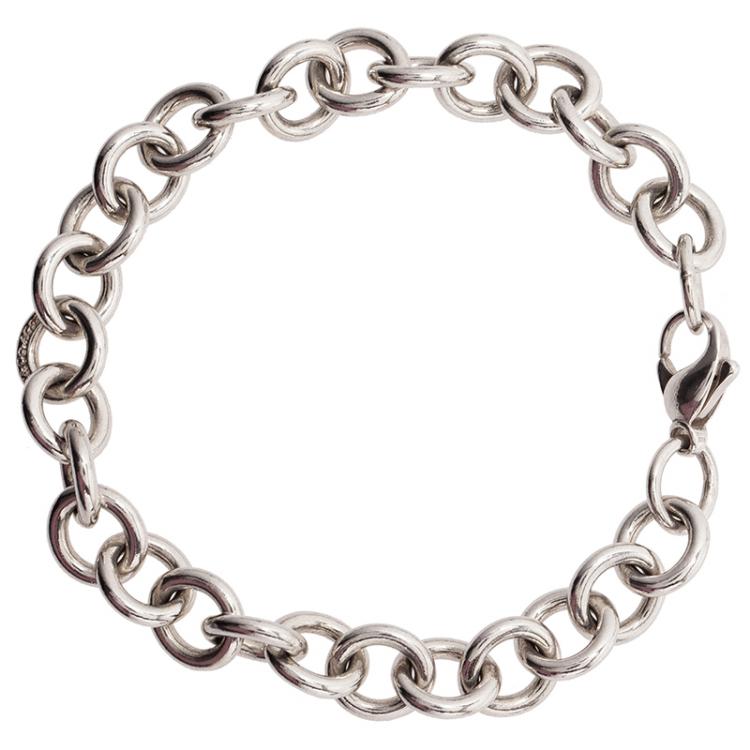 Pre Owned Tiffany & Co. Large Round Link Silver Bracelet