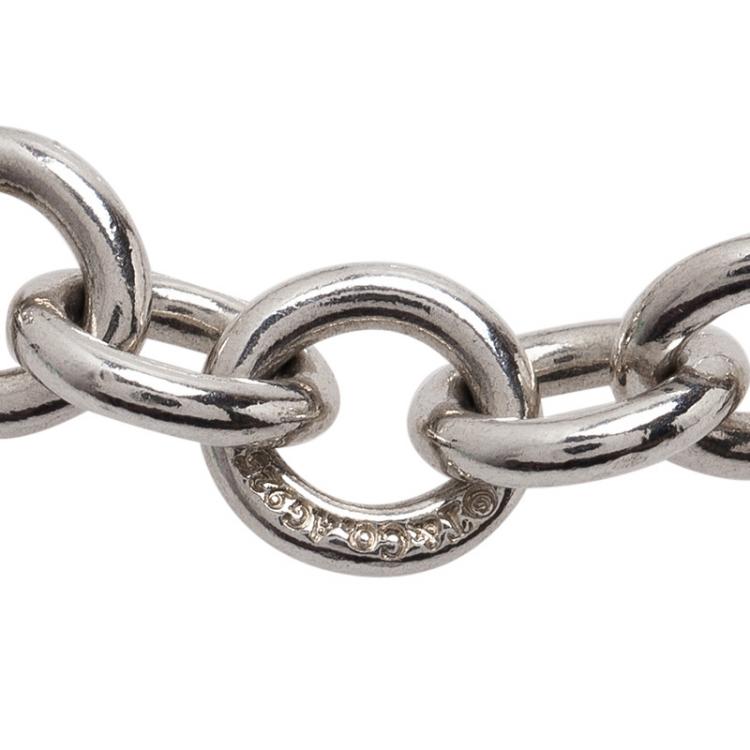 Pre Owned Tiffany & Co. Large Round Link Silver Bracelet