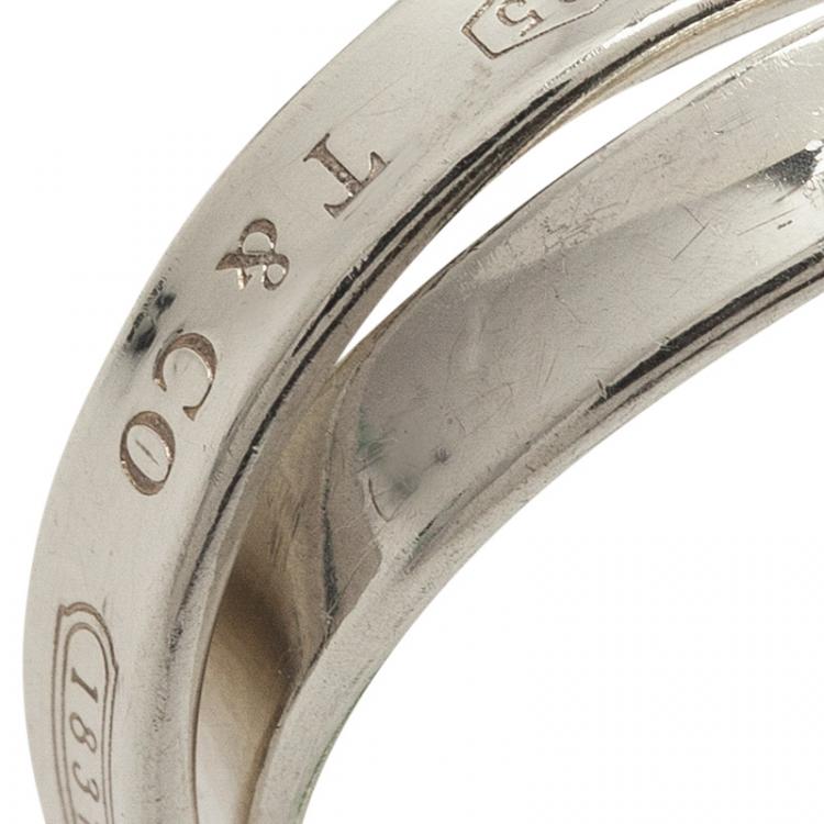 Pre Owned Tiffany & Co. 1837 Interlocking Circles Silver Ring Size 57