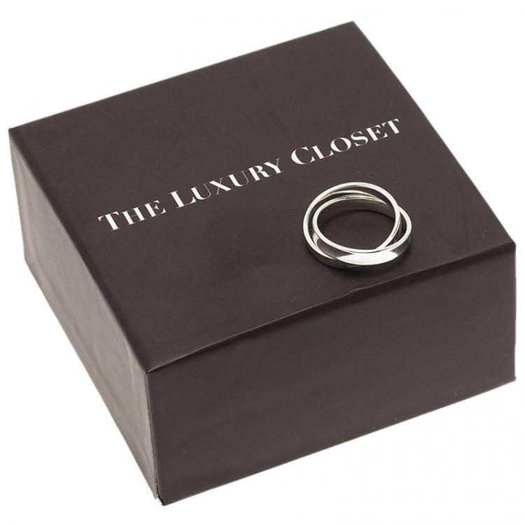 Pre Owned Tiffany & Co. 1837 Interlocking Circles Silver Ring Size 57