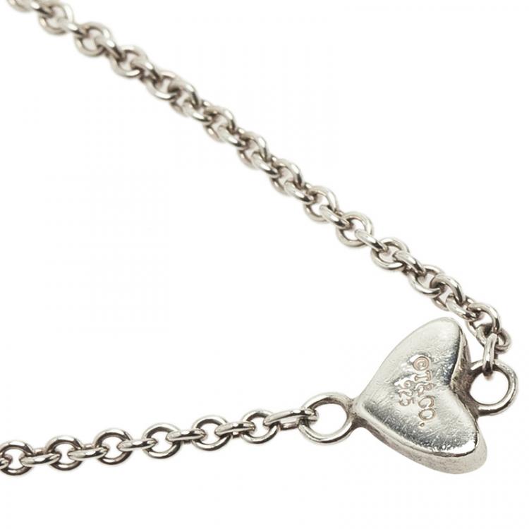Pre Owned Tiffany & Co. Heart Link Lariat Silver Necklace