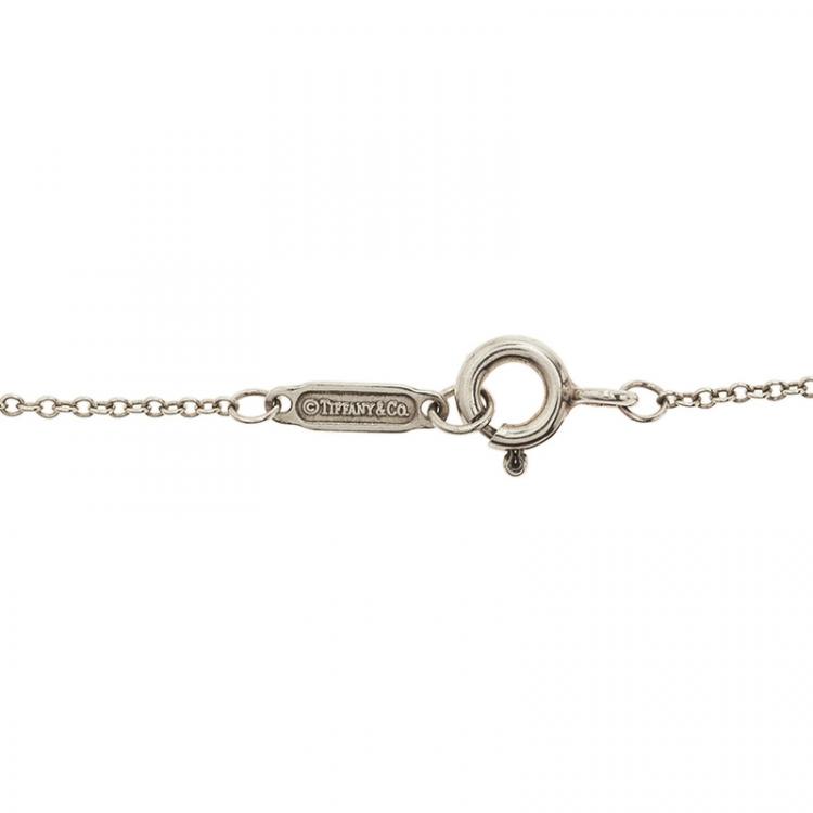 Pre Owned Tiffany & Co. Heart Key Mini Pendant Silver Necklace