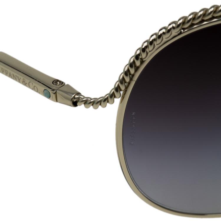 Pre Owned Tiffany & Co. Gold 3040 Shield Sunglasses