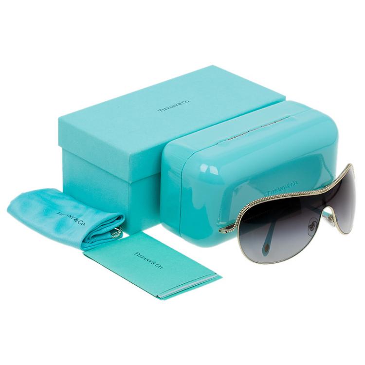 Pre Owned Tiffany & Co. Gold 3040 Shield Sunglasses