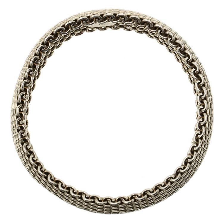 Pre Owned Tiffany & Co. Somerset Silver Bangle Bracelet