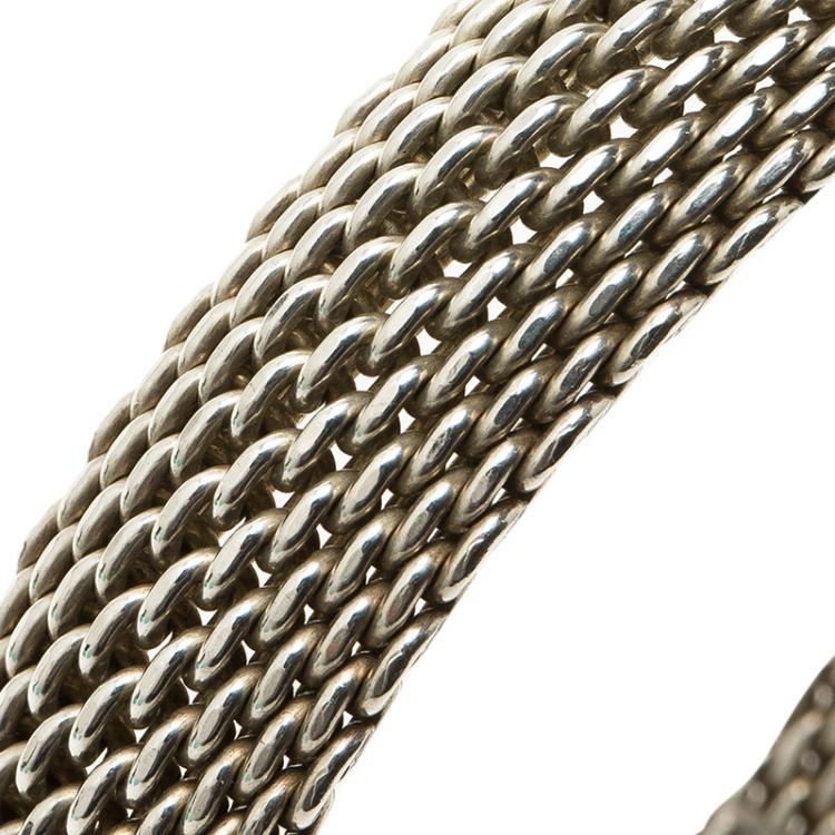 Pre Owned Tiffany & Co. Somerset Silver Bangle Bracelet