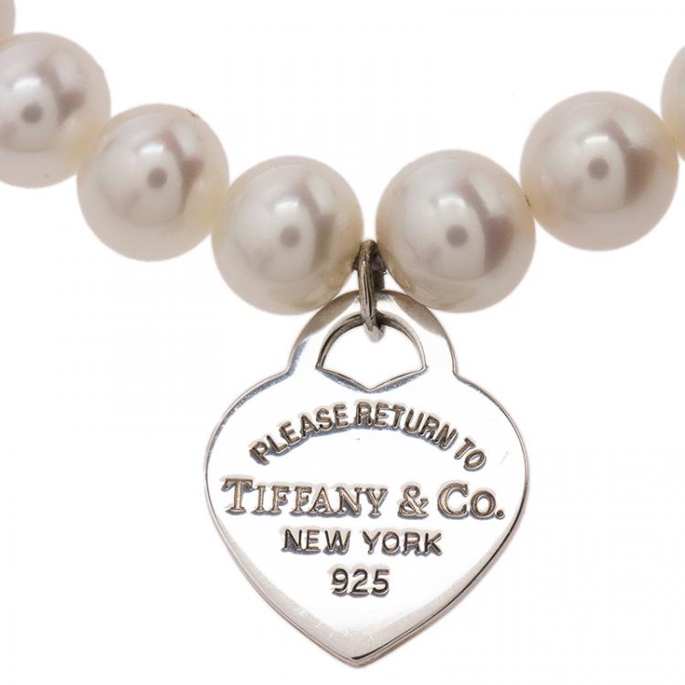 Pre Owned Tiffany & Co. Return to Tiffany Pearl and Silver Bracelet