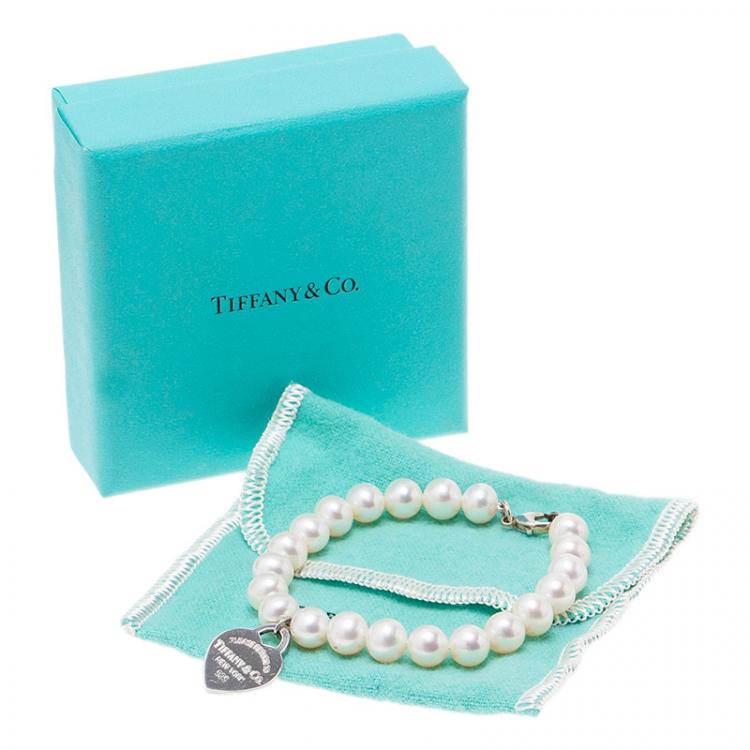 Pre Owned Tiffany & Co. Return to Tiffany Pearl and Silver Bracelet