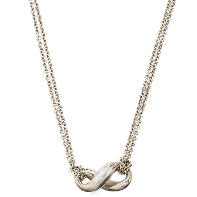 Pre Owned Tiffany & Co. Tiffany Infinity Silver Pendant Necklace