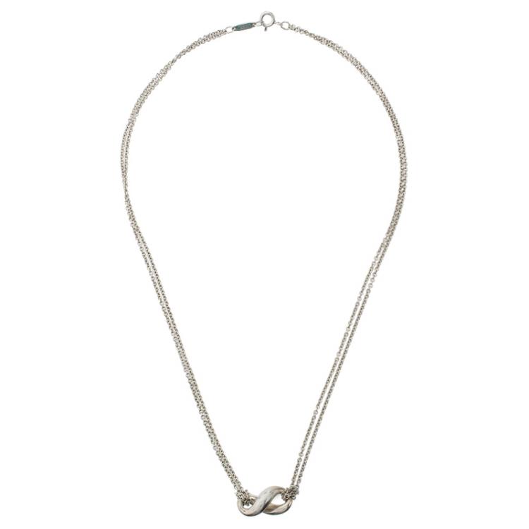 Pre Owned Tiffany & Co. Tiffany Infinity Silver Pendant Necklace