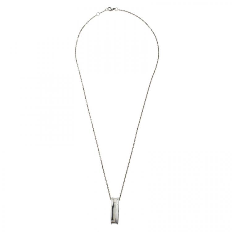 Pre Owned Tiffany & Co. 1837 Silver Pendant Necklace