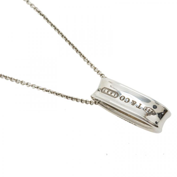 Pre Owned Tiffany & Co. 1837 Silver Pendant Necklace
