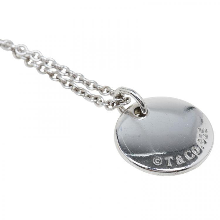 Pre Owned Tiffany & Co. Alphabet Letter N Silver Pendant Necklace