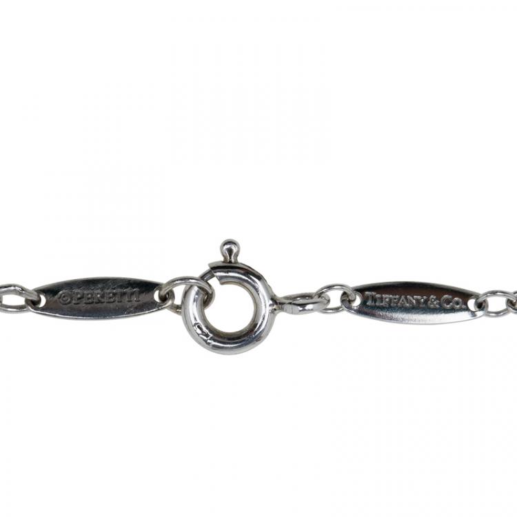 Pre Owned Tiffany & Co. Alphabet Letter N Silver Pendant Necklace