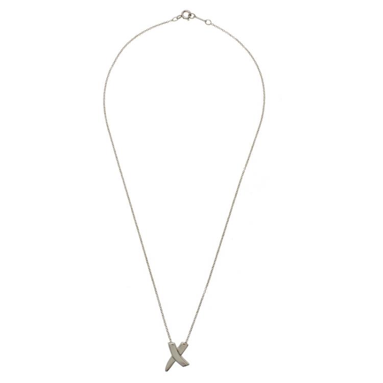 Pre Owned Tiffany & Co. Paloma's X Silver Pendant Necklace