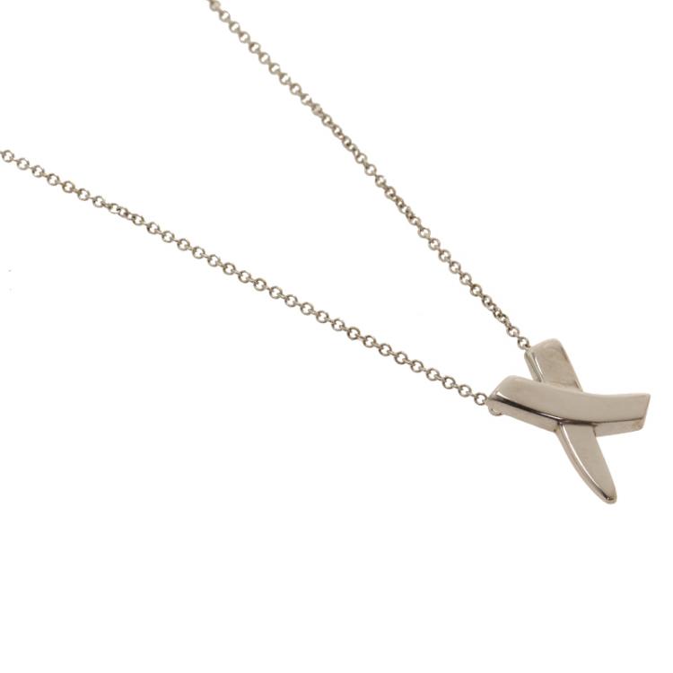 Pre Owned Tiffany & Co. Paloma's X Silver Pendant Necklace