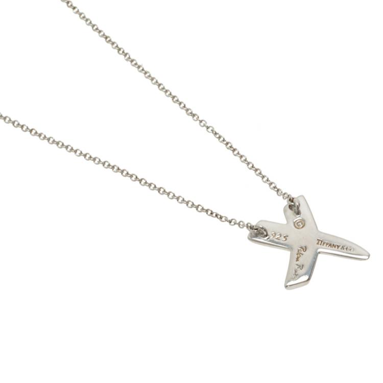 Pre Owned Tiffany & Co. Paloma's X Silver Pendant Necklace