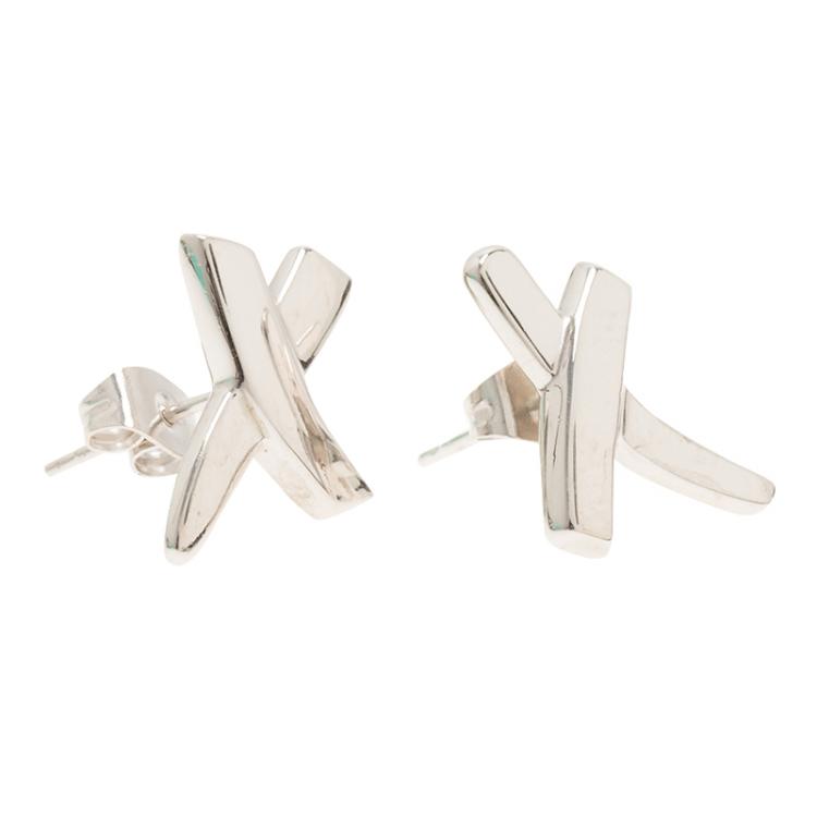 Pre Owned Tiffany & Co. Paloma's X Silver Stud Earrings