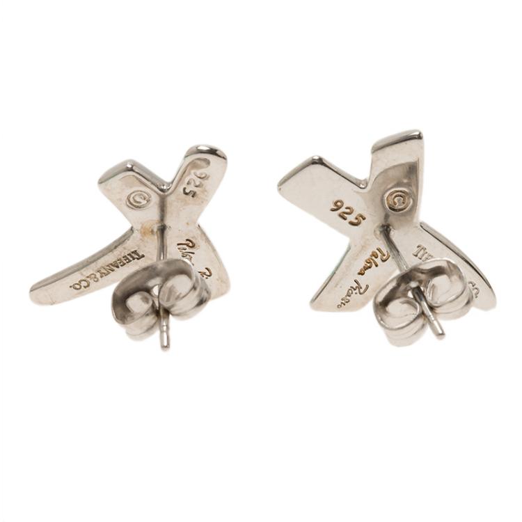 Pre Owned Tiffany & Co. Paloma's X Silver Stud Earrings