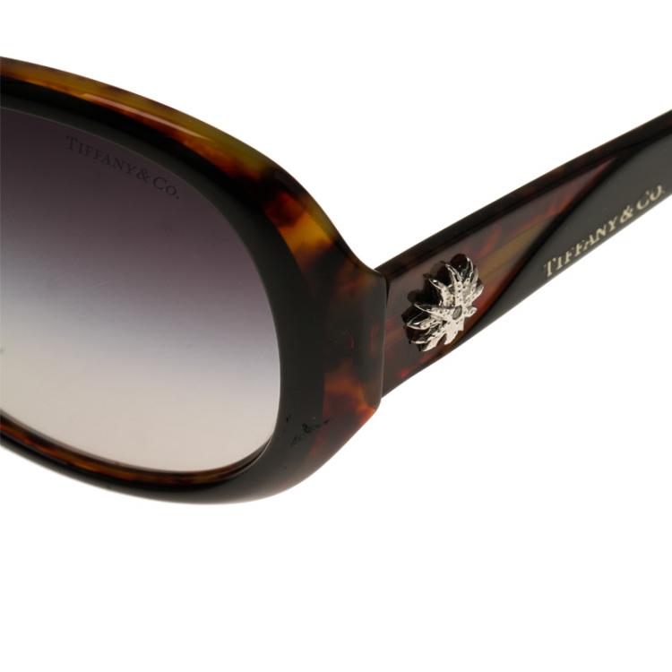 Pre Owned Tiffany & Co. Tortoise Frame Embellished Sunglasses