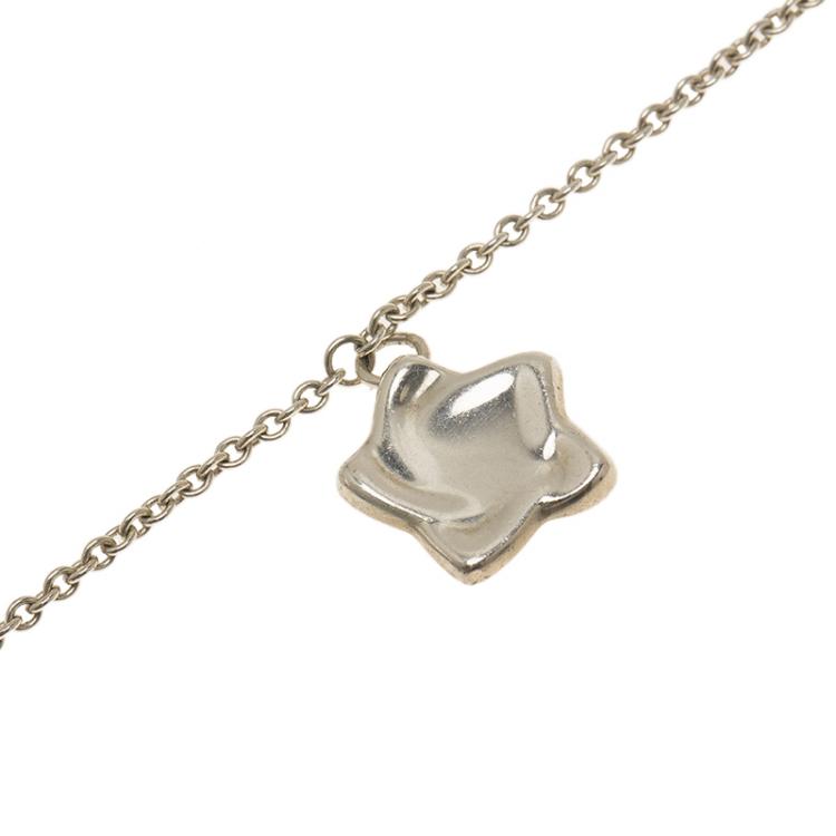 Pre Owned Tiffany & Co. Elsa Peretti Star Charm Silver Bracelet