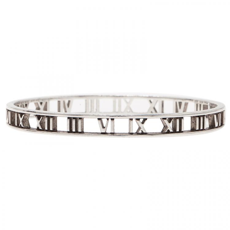 Pre Owned Tiffany & Co. Atlas Silver Bangle Bracelet