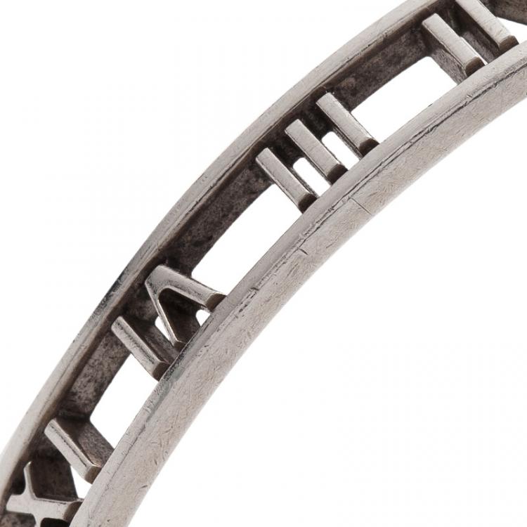 Pre Owned Tiffany & Co. Atlas Silver Bangle Bracelet