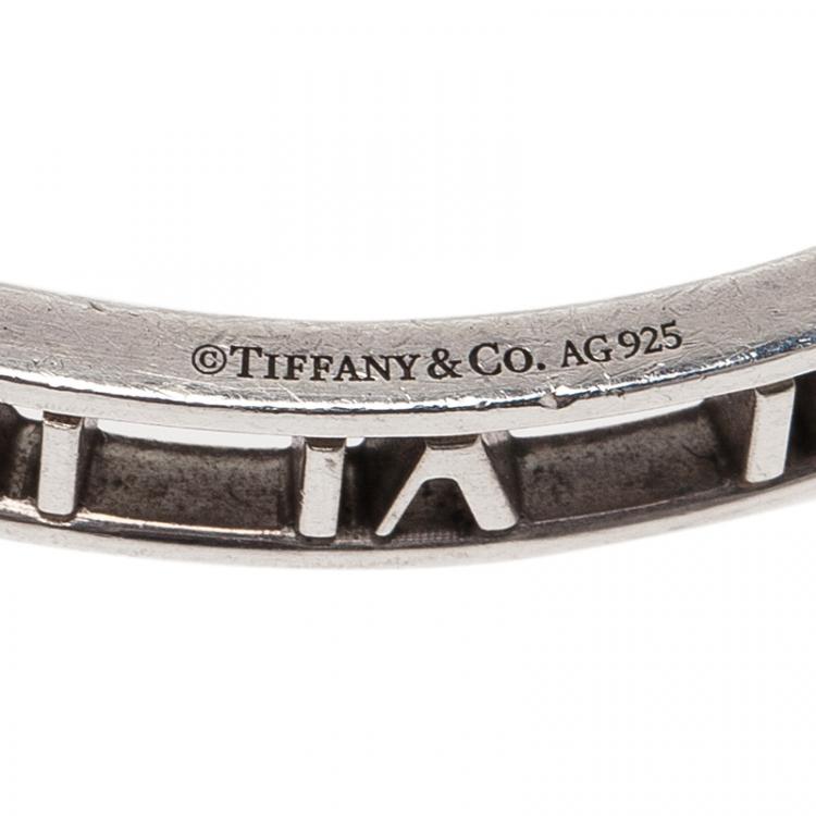 Pre Owned Tiffany & Co. Atlas Silver Bangle Bracelet