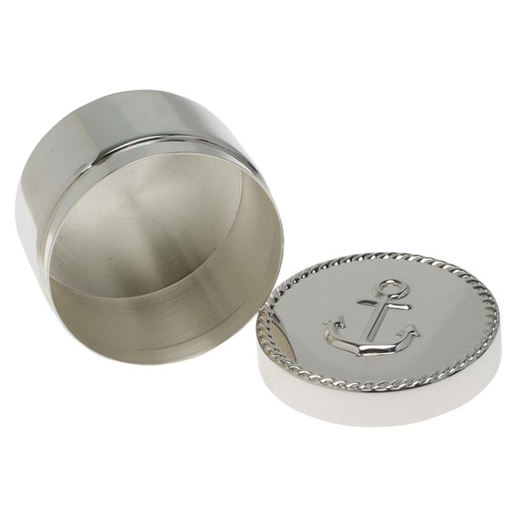 مملوكة مسبقًا Tiffany & Co. Silver Anchor Small Round Box
