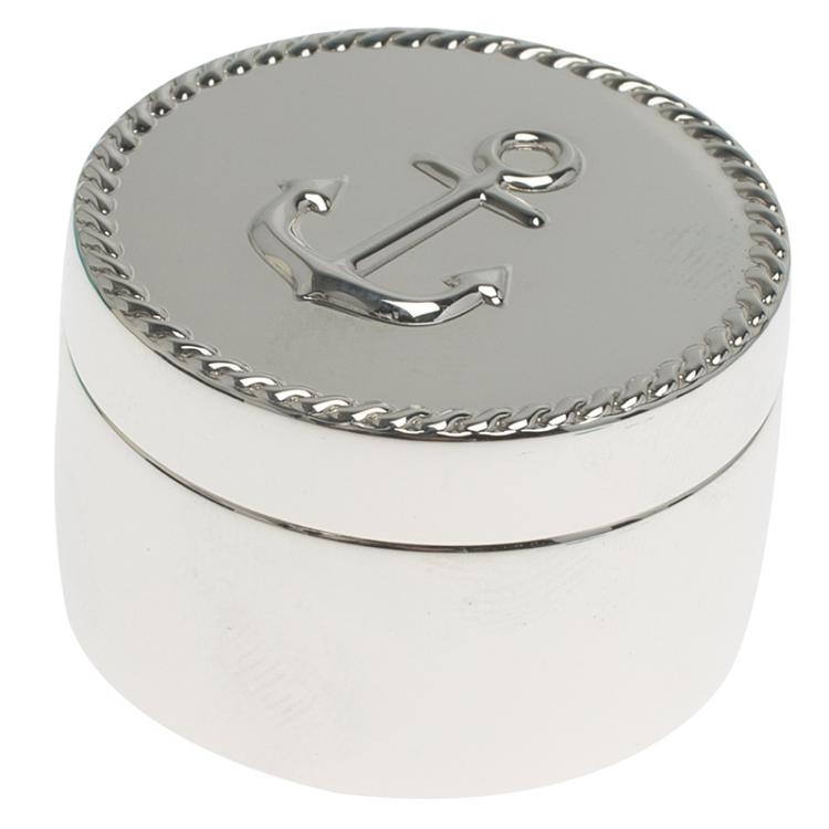 مملوكة مسبقًا Tiffany & Co. Silver Anchor Small Round Box