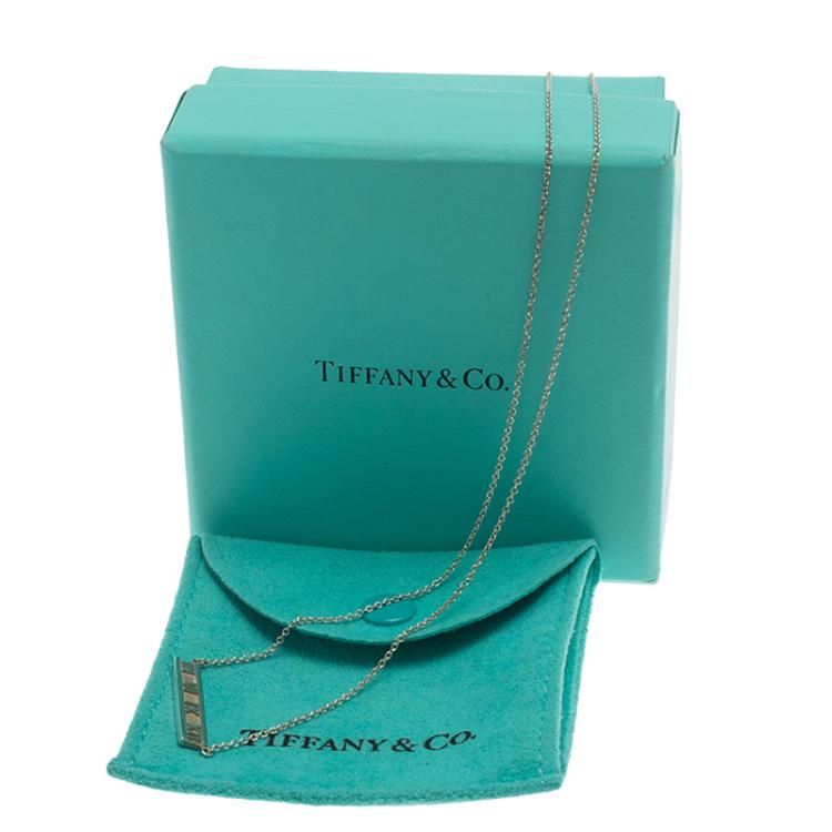 Pre Owned Tiffany & Co. Atlas Silver Bar Pendant Necklace