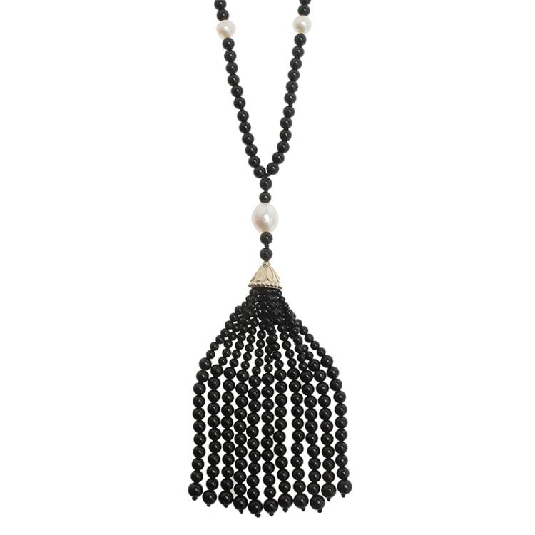 tiffany pearl tassel necklace