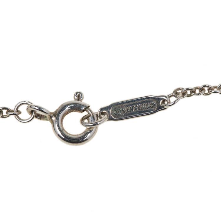 Pre Owned Tiffany & Co. Tiffany Twist Round Charm Silver Pendant Chain Necklace