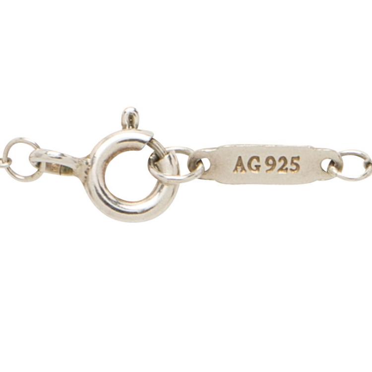 Pre Owned Tiffany & Co. Return to Tiffany Mini Double Heart Tag Pendants Enamel and Silver Chain Necklace