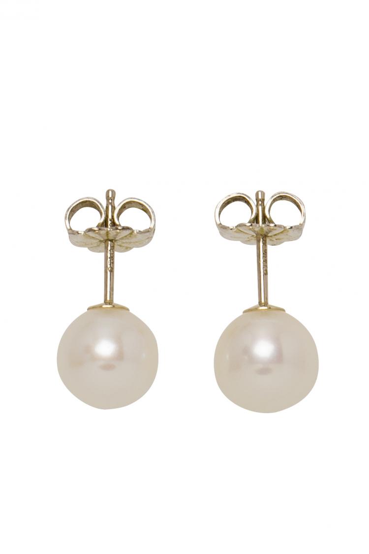 Ziegfeld Collection Sterling Silver Drop Earrings with Pearls