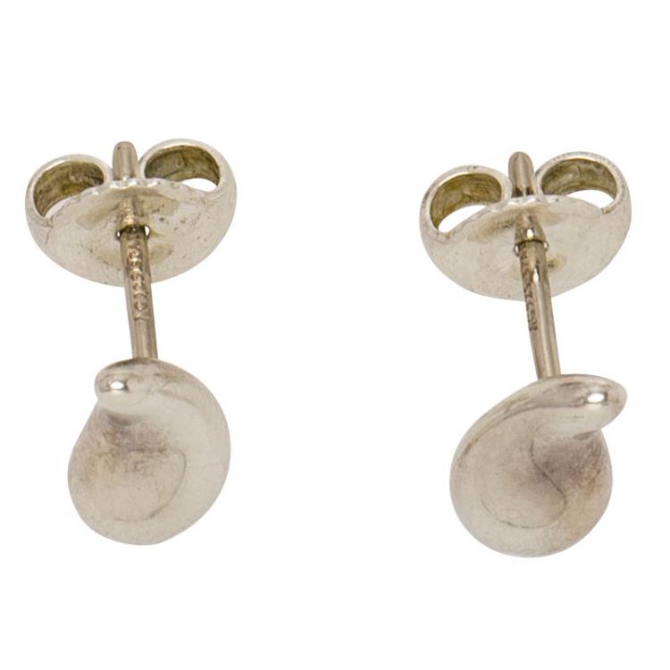 Pre Owned Tiffany & Co. Elsa Peretti Teardrop Silver Stud Earrings
