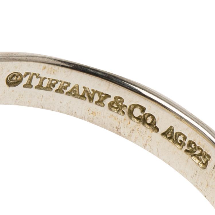 Pre Owned Tiffany & Co. Return to Tiffany Heart Signet Silver Ring 55